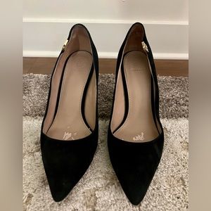 Tory Burch black suede heels